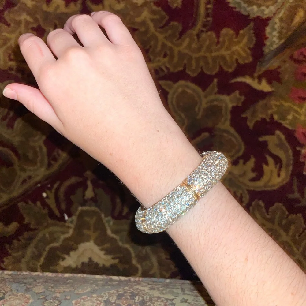 ☀️SALE☀️VGC Vintage Bracelet & Earrings Set Rhinestones Gold Tone. Glamorous ✨ - Picture 4 of 11